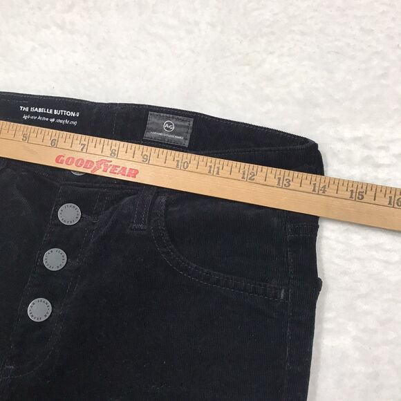 ADRIANO GOLDSCHMIED Isabelle Corduroy Pant Women 26R(28x26) Black Button Fly - Picture 6 of 16